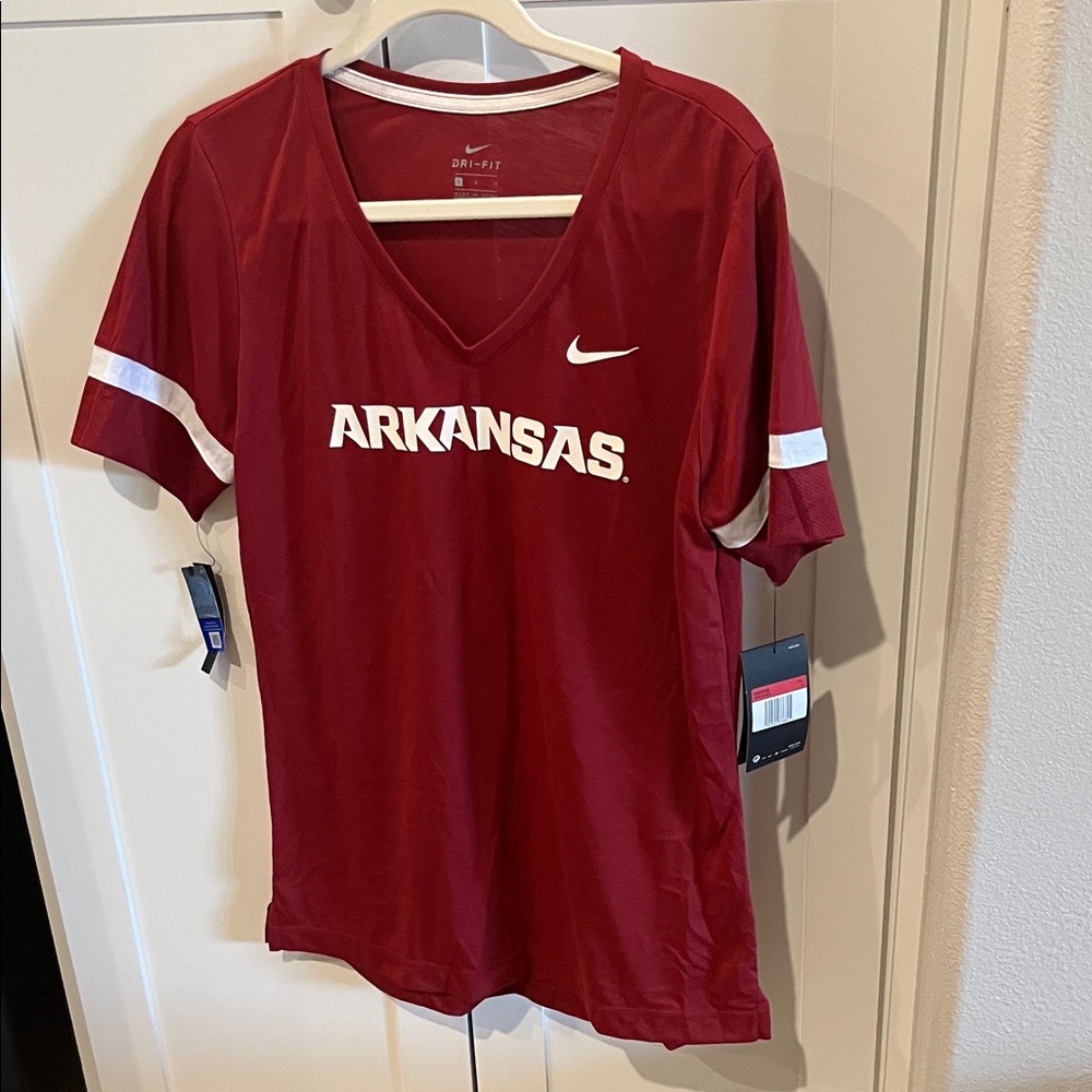 Nike Red Arkansas V-Neck T-Shirt
